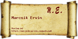 Marcsik Ervin névjegykártya