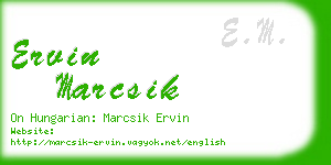 ervin marcsik business card